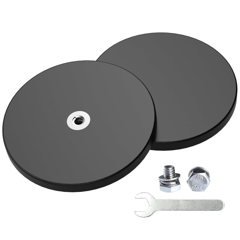 Magnetpro 2 Pieces Strong Rubber Coated Mounting Magnets Anti-Scratch & Anti Corrosion, Over 120 LB Adhesive Power, with 1/4"-20 Stainless Steel Thread Hole and Screw for PTZ, Camera - Image 1
